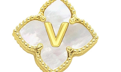 Shop Adornia Mother Of Pearl Initial Pendant Necklace In Gold-v