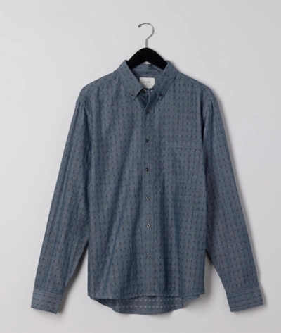 Shop Billy Reid Diamond Dobby Tuscumbia Shirt Button Down In Chambray Blue