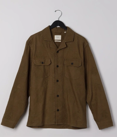 Shop Billy Reid Pelican Gulf Embroidered Overshirt In Olive
