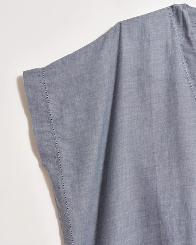 Billy Reid Pointelle Kaftan Blouse In Blue