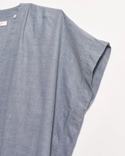 Billy Reid Pointelle Kaftan Blouse In Blue
