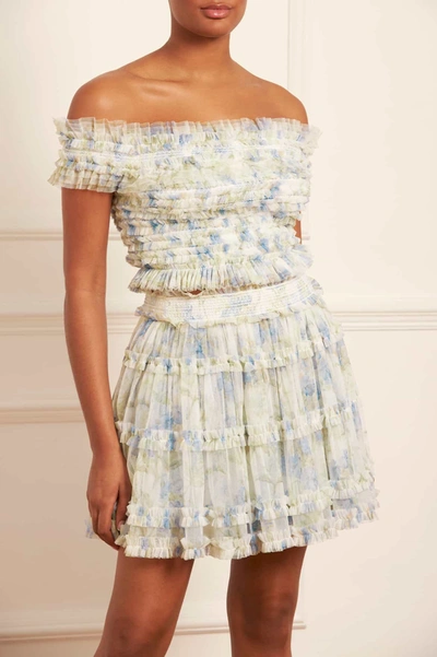 Shop Needle & Thread Summer Posy Smocked Micro Mini Skirt In Multi