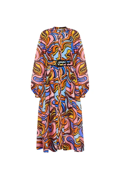 Shop Rebecca Vallance Chiquita Long Sleeve Midi Dress