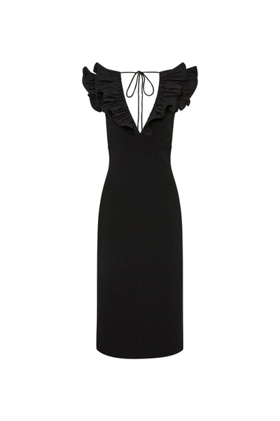 Shop Rebecca Vallance Chloe Midi Dress Black
