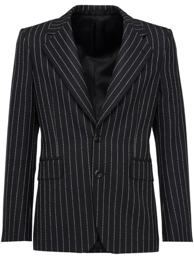 Shop Alexander Mcqueen Pinstripe Single-breasted Jacket In Black
