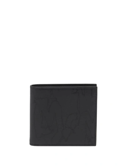 Shop Alexander Mcqueen Abstract Print Wallet In Black