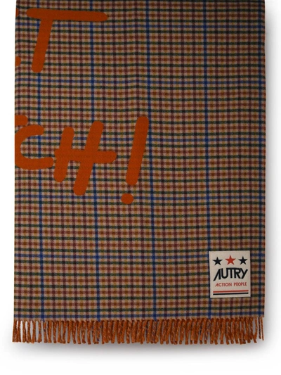Shop Autry Multicolored Wool Blend Blanket In Orange