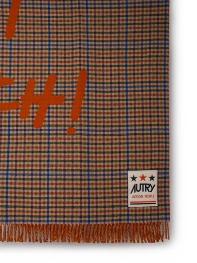 Shop Autry Multicolored Wool Blend Blanket In Orange