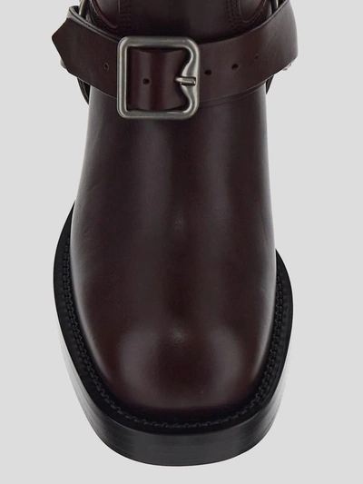 Shop Burberry Boots In Aubergine