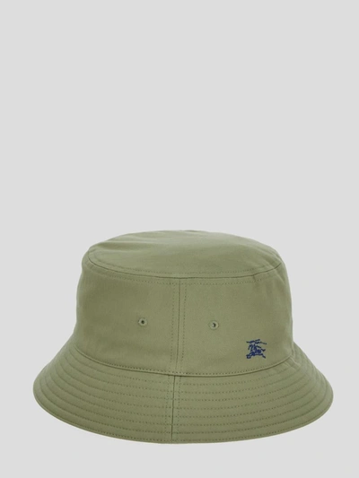 Shop Burberry Logo Embroidery Bucket Hat In Hunter