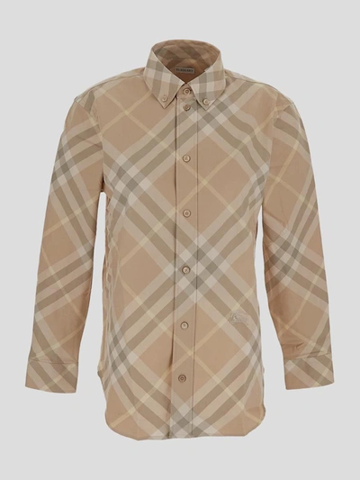 Shop Burberry Shirt In Flax