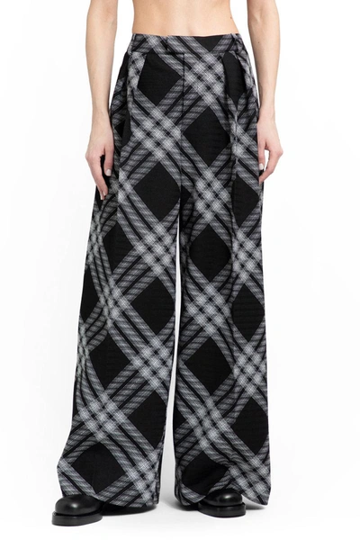 Shop Burberry Trousers In Black&white