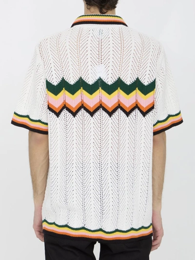 Shop Casablanca Chevron Lace Shirt In Multicolor