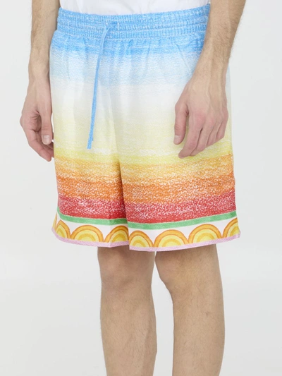 Shop Casablanca Crayon Tennis Player Shorts In Multicolor