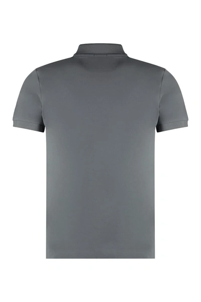 Shop Hugo Boss Boss Short Sleeve Cotton Polo Shirt In Grey