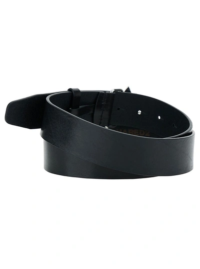 Shop Dsquared2 Black Belt With Maple Leaf Buckle In Leather Man