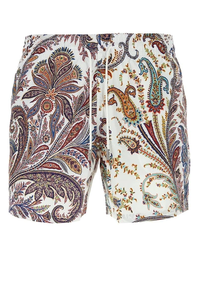 Shop Etro Swimsuits In Whtmulti