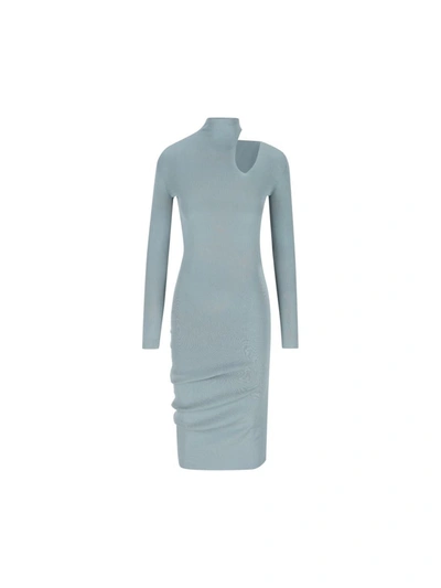 Shop Fendi Dresses In Pale Blue