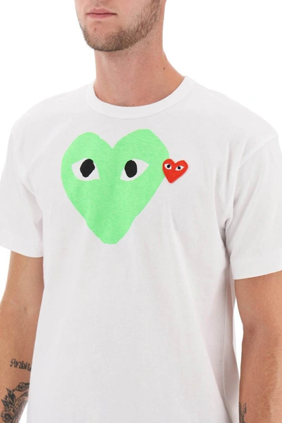 Shop Comme Des Garçons Play Comme Des Garcons Play Heart Print T-shirt In White