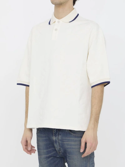 Shop Gucci Gg Cotton Polo Shirt In White