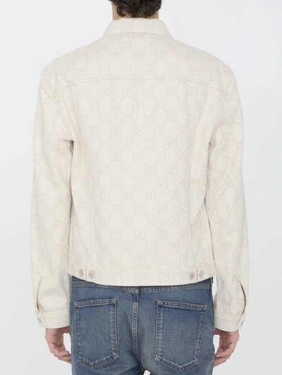 Shop Gucci Gg Jacquard Cotton Jacket In White