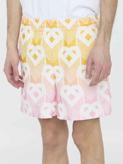 Shop Casablanca Gradient Heart Shorts In Multicolor