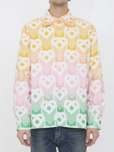 Shop Casablanca Gradient Heart Shirt In Multicolor