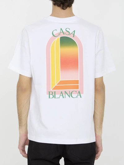 Shop Casablanca Gradient L'arche T-shirt In White