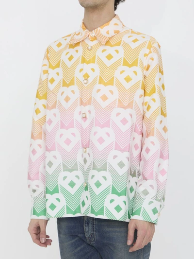 Shop Casablanca Gradient Heart Shirt In Multicolor