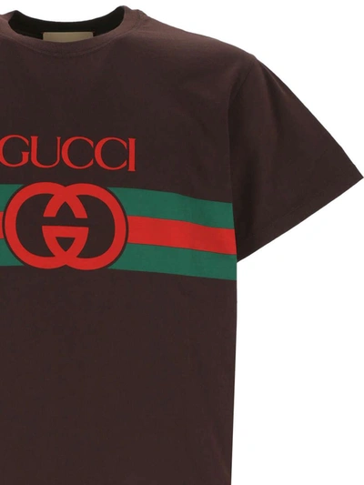 Shop Gucci T-shirts And Polos In Brown/multicolr