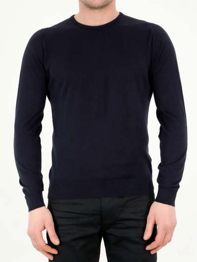 Shop John Smedley Hatfield Pullover In Blue