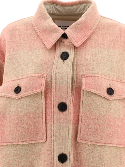 Shop Isabel Marant Étoile Harveli Checked Coat In Light Pink