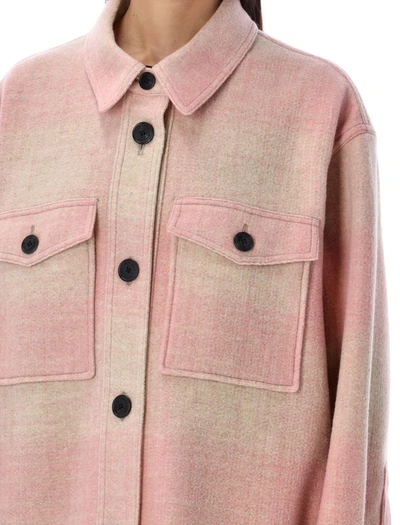 Shop Isabel Marant Étoile Harveli Checked Coat In Light Pink