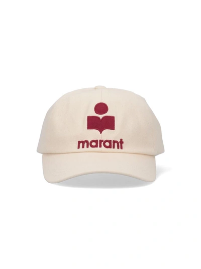 Shop Isabel Marant Caps & Hats In Ecru/red