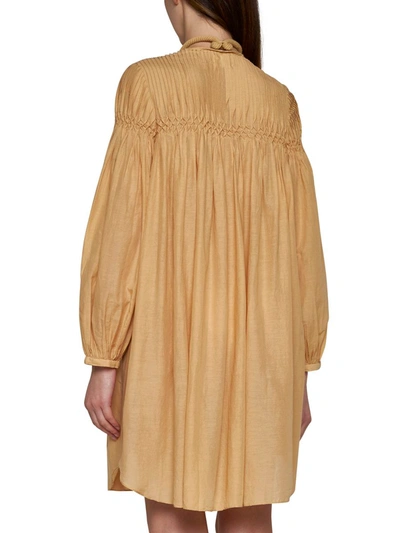 Shop Isabel Marant Étoile 'adeliani' Beige Cotton Blend Dress In Sahara