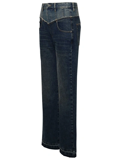 Shop Isabel Marant 'noemie' Blue Cotton Jeans In Navy