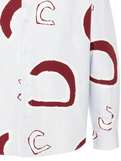Shop Jacquemus Shirts In Monogramme Red Light Blue