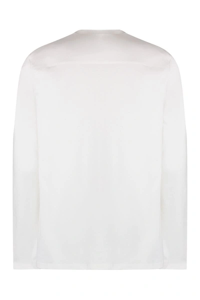 Shop Jil Sander Long Sleeve Cotton T-shirt In White