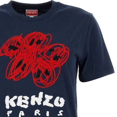 Shop Kenzo Drawn Varsity T-shirt In 77