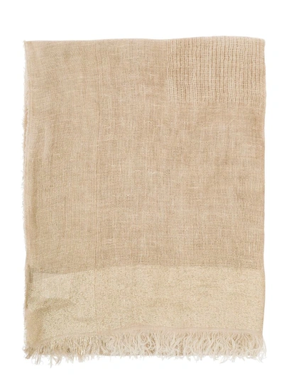 Shop Antonelli Pink Scarf In Linen Blend Woman In White