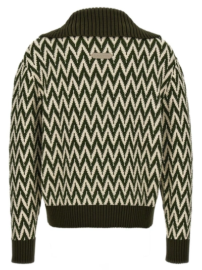 Shop Lanvin Sweaters In Khaki/white
