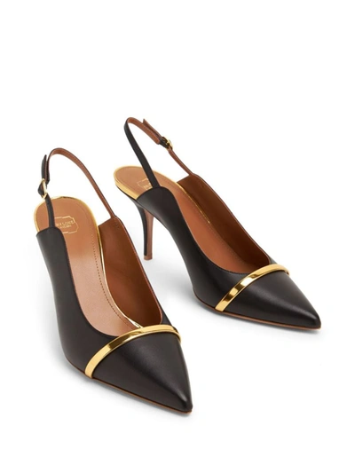 Shop Malone Souliers Marion 70 Leather Slingback Pumps In Black
