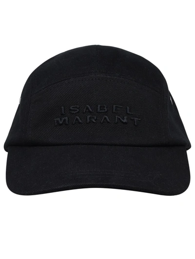 Shop Isabel Marant 'tedji' Black Cotton Hat