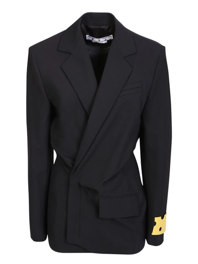 Off-white Black Dry Wo Twist Blazer Minidress In Black