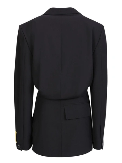 Shop Off-white Short Blazer Dress In Black