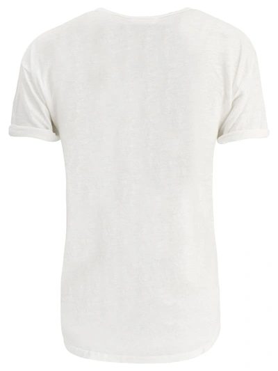Shop Isabel Marant Étoile Koldi Logo Print Linen T-shirt In White
