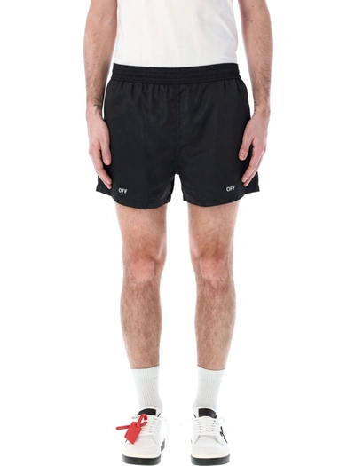 Shop Off-white Off Stamp Swimshorts In Black