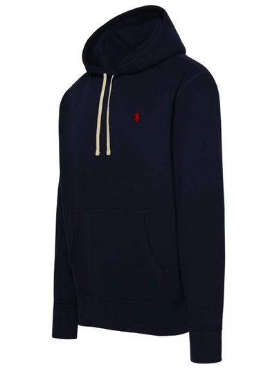 Shop Polo Ralph Lauren Blue Cotton Blend Hoodie In Navy