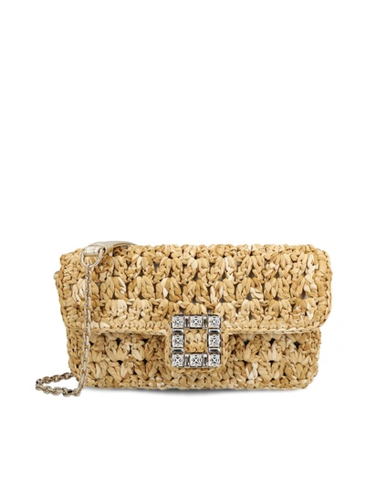 Shop Roger Vivier Handbags In Natural+gold