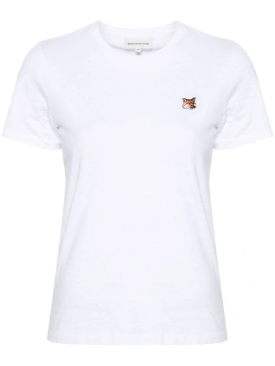 Shop Maison Kitsuné Fox Head Cotton T-shirt In White